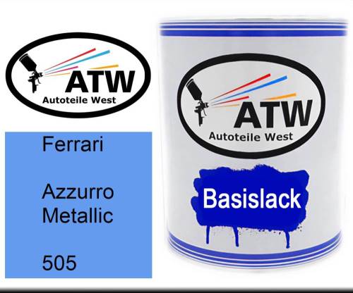 Ferrari, Azzurro Metallic, 505: 1L Lackdose, von ATW Autoteile West.